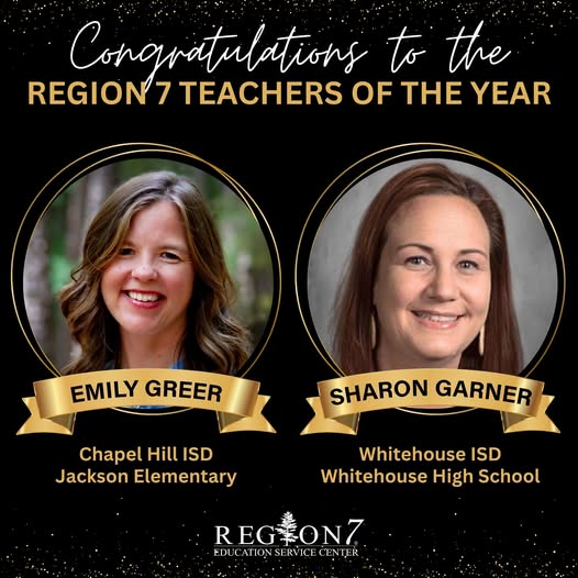 Whitehouse High School teacher Sharon Garner has been named the 2027 Region 7 Secondary Teacher of the Year